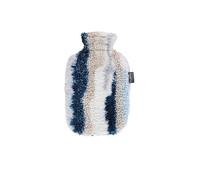 fashy Bolsa de agua caliente con funda de felpa, diseño de mármol, color azul, 2,0 L