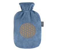 Fashy Botella de agua caliente con cubierta de felpa y flor bordada de la vida