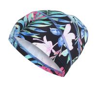 Fashy Gorro de baño de Tela para Mujer, Forma Deportiva, para Mucho Pelo, Negro, Talla única