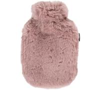 Fashy Pequeña bolsa de agua caliente con funda supersuave de piel sintética de alta calidad, rosa, 0,8 l