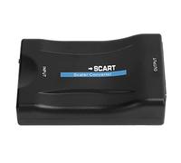 fasient1 Convertidor de HDMI a euroconector Adaptador de Audio y Video HD Adaptador de HDMI a euroconector Caja Adaptador de euroconector de Audio y Video HDMI, Compatible con PAL/NTSC/MHL(Negro)