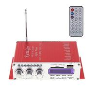 Fasizi 12V Hi-Fi Amplificador de Audio estéreo Digital USB SD DVD FM Audio Estéreo Radio MP3 Altavoz Coche Bluetooth Amplificadorpara Coche Barco Motocicleta -Rojo