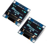 Fasizi 2 módulos de pantalla OLED de 0.96 pulgadas I2C IIC SPI Serial 128x64 con cabeceras de pin para Arduino, fuente azul