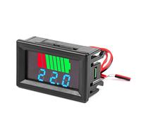 Fasizi 2Pcs Indicador de Nivel de Carga de batería de automóvil 12V -72V Medidor de Capacidad de batería de Litio Pantalla de Prueba Voltímetro de probador LED - Azul