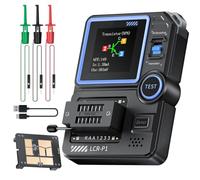 Fasizi Comprobador de transistores multifunción: MOSFET, condensadores, componentes electrónicos SMD para diodos, triodos, ESR, NPN, PNP - Medidor LCR con protección contra quemaduras