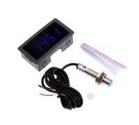 Fasizi DC 8-24V 4 Digital LED Tacómetro RPM Medidor de velocidad con sensor de interruptor de proximidad Hall NPN 10-9999RPM