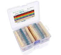 Fasizi Kit de resistencias de 130 valores, 1% resistencias surtidas, 1 ohmio, 3 m, 1/4 W, surtido de resistencias de película de metal con caja de almacenamiento para proyectos de bricolaje