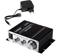 Fasizi LP-2020A Class-D - Amplificador digital estéreo de alta fidelidad con fuente de alimentación de 3 A para amplificador de motor automático de coche, color negro