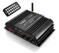 Fasizi LP-269S - Amplificador Bluetooth estéreo de 2 canales HiFi 45W reproductor multimedia con fuente de alimentación de 5 A para amplificador de motor automático de coche, color negro