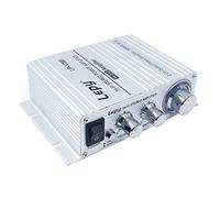 Fasizi LP-V3S Reproductor digital Car Amplificador estéreo de alta fidelidad Altavoz Entrada de audio de 3.5 mm MP3 Motocicleta Super BASS AMP 2x 25W RMS (fuente de alimentación no incluida) -Plata