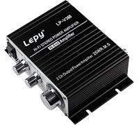 Fasizi LP-V3S Reproductor Digital Car Power Hi-Fi Amplificador estéreo Altavoz Entrada de Audio de 3.5 mm MP3 Motocicleta Super Bass AMP 2X 25W RMS (Fuente de alimentación no incluida) -Negro