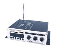 Fasizi LP-V9S Reproductor Digital Car Power Amplificador de Audio estéreo Hi-Fi DVD MP4 Altavoz Auto Motocicleta Super Bass FM AMP 2X 20W con Fuente de alimentación 3A - Negro