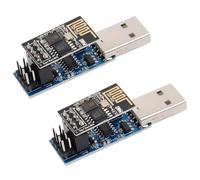 Fasizi Programador CH340C ESP8266 (2 Unidades) Adaptador USB a Serie para módulos WiFi ESP-01/01s. Circuito de Descarga automática Compatible con Arduino IDE y Herramienta de flasheo.