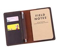 Fasjosma Funda de cuero para notas de campo, cubierta de diario hecha a mano para diario Moleskine Cahier, funda de cuero con soporte para bolígrafo, se adapta a cuadernos de bolsillo de 3.5 x 5.5