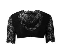FASLOLSDP Dirndl Top manga corta | Blusa de encaje para mujer | Blusa tirolesa de algodón ropa festiva | tradicional cómoda | traje tradicional bávaro transpirable blusa tirolés media manga, Negro2