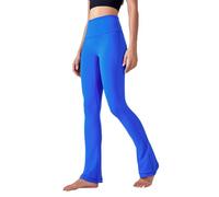 FASLOLSDP Flared Leggings Damen Yogahose Haifischhose Schlaghose blickdicht Cross High Waist mit Bauchkontrolle Sporthose Bootcut Jogginghose Jazzpants Fitnesshose, azul, XL