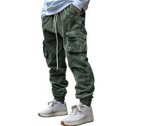 FASLOLSDP Pantalones de pana para hombre, pantalones de trabajo elásticos, pantalones cargo para exteriores, pantalones chinos, holgados, cargo, pantalones de senderismo con bolsillos laterales