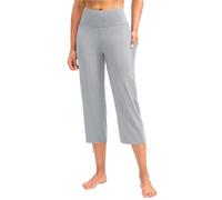 FASLOLSDP Pantalones de yoga para mujer, de verano, informales, 3/4, con bolsillo, transpirables, para correr, senderismo, elásticos, ligeros, con bolsillos, pantalones capri, ropa de fitness para