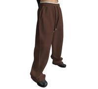 FASLOLSDP Pantalones largos de deporte para hombre, ligeros, transpirables, de malla, cómodos para entrenamiento, de secado rápido, con cintura elástica y cordón, café, XL