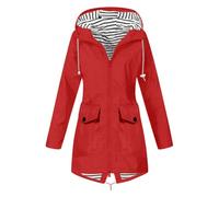 FASLOLSDP Sudadera para mujer con capucha, chaqueta de punto larga, impermeable, transpirable, chaqueta de entretiempo, chaqueta de senderismo, chaqueta para todo tipo de climas, chaqueta de softshell