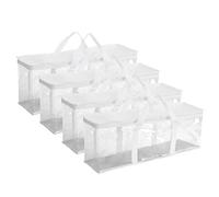 Fasmov Juego de 4 bolsas de almacenamiento de DVD blancas con capacidad para hasta 160 DVD (40 cada bolsa)