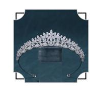FASNAHOK Tiaras de boda plateadas con circonita cúbica para novias, coronas de princesa florales para mujer, diadema de novia de circonita cúbica, corona dulce de 16 años, accesorios para el cabello