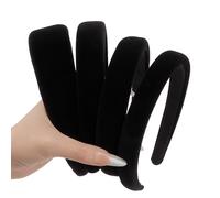FASOTY 4 diademas de terciopelo negro para mujer, diadema acolchada ancha y gruesa, antideslizante, suave, simple, para niñas y adolescentes, accesorios de moda para el cabello
