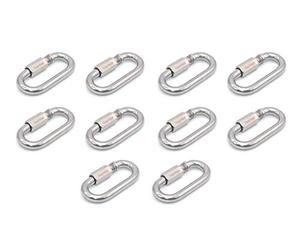 Faspiroty 10 Piezas M5 Mosquetón de Bloqueo Clip Pequeño eslabón rápido Conector de Cadena Anillo de Bloqueo Llavero Hebilla