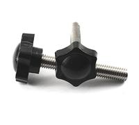 Faspiroty 2 piezas M12 x 90 mm rosca de acero inoxidable de repuesto para perilla de mano de estrella de apriete de tornillo de pulgar de apriete de mano