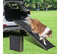FASRIOU Rampa para Perros Coche Plegable con Bandas Reflectantes, 160 x 44 cm, Soporta hasta 70 kg, Ligera y Antideslizante, Apto para Coche, SUV