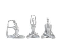 FASSME Pose Yoga, 3 figuritas Pose Yoga Resina, Adornos Figuras Deportivas Baile Yoga, decoración Escritorio con Marco MeSala Yoga meditación