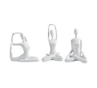 FASSME Pose Yoga, 3 figuritas Pose Yoga Resina, Adornos Figuras Deportivas Baile Yoga, decoración Escritorio con Marco MeSala Yoga meditación