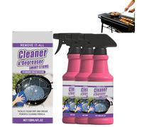 Fast-Acting Heavy-Duty Grill Degreaser Spray, 120ML BBQ Grill Cleaner for Outdoor Grills, Foaming Action Cleaner for Burnt Food & Grease, Stove Top & Drip Pans (3pcs)