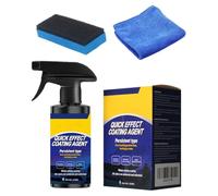 Fast-Acting Ĥydroрhobic Car Coating - Spray-On Ceramic Sealant For Deep Gloss & Self-Cleaning Effect, Repels Water, Dirt, & UV Rays, Easy DIY Application, Includes Foam Block & Towel