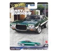 Fast and Furious Coche Ford Gran Torino Sport 1972 - Modelo a escala 1:64 - Longitud 7 cm - HYP72
