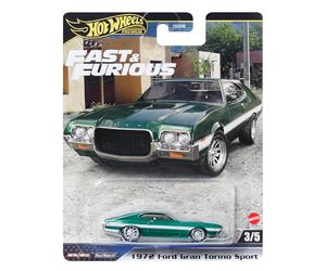 Fast and Furious Auto FORD GRAN TORINO SPORT 1972 - Modelo de Coche a Escala 1:64 de Die-Cast - Longitud 7 cm - HYP72