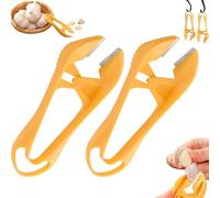 Fast And Portable Garlic Peeler, 2026 New Garlic Peeling Tool, Stainless Steel Garlics Peeler Tweezer Tool, Hole Manual Peeling Skin Remover Clips, Kitchen Gadget (2PCS)