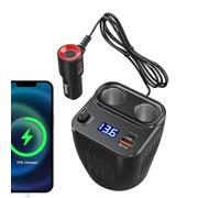 Fast Car Charger - 60W 2-Port Plug-and-Play Charging, Anti-Slip Car Charger with Adjustable Retractable Cable, Charge Extension, Dual-Port Fast Charging for Mobile Phones, Auto, Truck, Battery, Men