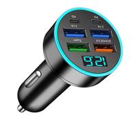 Fast Car USB Charger - 66W 12-24V Vehicle Adapter | 2PD 4USB Lighter Plug, Safety Anti Combustion Protection, Stable High Speed Charging For GPS Dash CAM
