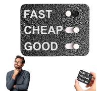Fast Cheap Good Slider - Juguete de decisión de dilema de negocios impreso en 3D, divertido juguete de escritorio de oficina para empresarios y equipos