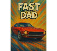 Fast Dad | A5 Grid Notebook for Car Notes, Goals, Ideas & Everyday Plans: Perfect Gift for Racing or Car-Loving Dad for Birthday, Father’s Day or Christmas