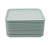 Fast Food - Bandeja de plástico, 24 unidades, antideslizante, rectangular, de plástico, 36 x 27 x 2 cm, para restaurantes rápidos, cantinas, cafeterías (azul)