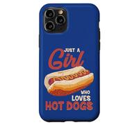 Fast Food Hot Dog Cita Divertida Just A Girl Who Loves Hot Dogs Carcasa para iPhone 11 Pro