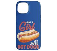 Fast Food Hot Dog Cita Divertida Just A Girl Who Loves Hot Dogs Carcasa para iPhone 15