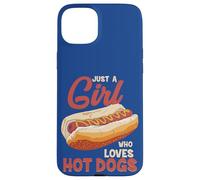 Fast Food Hot Dog Cita Divertida Just A Girl Who Loves Hot Dogs Carcasa para iPhone 15 Plus
