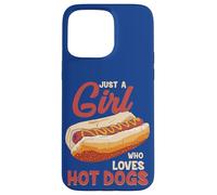 Fast Food Hot Dog Cita Divertida Just A Girl Who Loves Hot Dogs Carcasa para iPhone 15 Pro MAX