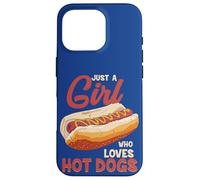 Fast Food Hot Dog Cita Divertida Just A Girl Who Loves Hot Dogs Carcasa para iPhone 16 Pro