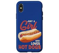 Fast Food Hot Dog Cita Divertida Just A Girl Who Loves Hot Dogs Carcasa para iPhone X/XS