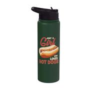 Fast Food Hot Dog Cita Divertida Just A Girl Who Loves Hot Dogs Stainless Steel Insulated Water Bottle