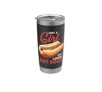 Fast Food Hot Dog Cita Divertida Just A Girl Who Loves Hot Dogs Vaso térmico de acero inoxidable de doble pared
